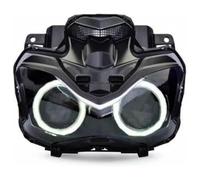 Feux Additionnels Moto pour YZF R1 pour YZF R6 pour T-MAX530 Série Phare De Moto Phare Personnalisé HID Projecteur Assemblage Phare Ange Diable Œil Lampe(White Angel Eyes)