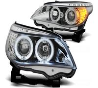 Feux Angel Eyes LED pour BMW Série 5 E60/E61 03-07 Chrom Avant Gauche/Droite