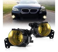 Feux anti-brouillard compatibles avec BMW Série 5 (E60 / E61) 2003-2010 Pour pare-chocs M-pack Une paire de phares antibrouillard lentille jaune HB4 / 9006