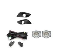 Feux Antibrouillard Couvercle Phare Antibrouillard LED Calandre Chromée Kit Commutateur Faisceau Phares Pour Ford Pour Focus 2 MK2 2009 2010 2011 Phare Antibrouillard(A 1 set LED)