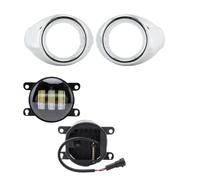Feux Antibrouillard Pour Ford Pour Focus 3 2012-2014 LED Antibrouillard Couvercle Lumière Chromé Cadres Lampe Gril Phare Faisceau Câbles Phare Antibrouillard(Frame B LED C)