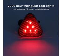 Feux Arrière De Vélo Triangle Étanches, 3 Modes, Lanterne Pour Casque De Cyclisme, Lumière D'avertissement De Sécurité