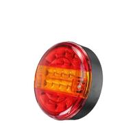 Feux ArrièRe Ensemble Lot de 4 ou 2 feux arrière ronds à 20 LED 10-30 V pour voiture, feu de freinage, clignotant, pour camion, camionnette, remorque, 3 fonctions Feux Arrière De Voiture(Amber Red)