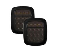 Feux Arrière Feu Arrière 16 LED pour Jeep pour Wrangler CJ TJ YJ avec Clignotant Car Feu ArrièRe(Smoked Shell)