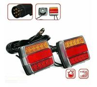 Feux Arriere LED Base Magnetique - Universel pour Remorque Camion Caravane - 5 Fonctions - ECE E4