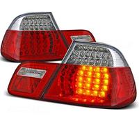 Feux arrière LED compatibles avec BMW Série 3 E46 1999 2000 2001 2002 2003 Coupé GV-632 Ensemble complet de feux arrière côté conducteur et passager Rouge et blanc