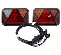 FRISTOM Kit déclairage FT-270 LED avec Faisceau Mantes 4m Prise 7 Broches 12V connecteurs baïonnette Feux arrière Gauche et Droit Set Complet pour remorque Plateau Utilitaire