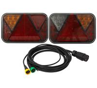 UNITRAILER 2 x Feux Arriere Remorque LED Fristom FT-270 Faisceau 4,5 m à 7 Broches - Kit Eclairage Remorque : 2 x Feux Remorque LED 200 x 130 mm Faisceau Remorque 7 Broches
