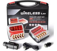 Feux Arrière Magnétiques Sans Fil - IP65 - Pour Remorque Caravane Camping Car Camion - Feu Stop, Clignotant, Feu de Position - 38LED
