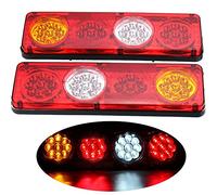 Feux Arrière pour Remorque, HEHEMM 36 LED Feux Remorque Led Rampe EclairageRemorque Imperméable Lampe de Feux Arrière de Voiture Feux D'arrêt de Frein Voyant Feu de Recul Lumière Externe 24V