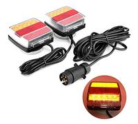 Feux arriere remorque magnetique etanche, Lot de 2 Feux Arrières pour Auto Feux de Frein de Remorque LED Feux Arrière Magnétique 12 V, Feux de Frein à LED Brillante pour Remorque Voiture Camion