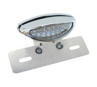 Feux arrière Replay FEU 50 A BOITE SUR PLATINE OVALE TRANSPARENT - CHROME LEDS 32 ROUGES - 4 BLANCHES HOMOLOGUE CE