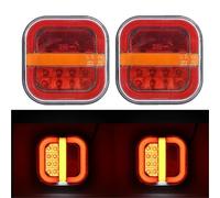 Feux Arrières 2X 4'' 12V 24V LED Feu Arrière Plaque D'immatriculation Fluide Clignotant Frein Stop Conduite Feu Recul Camion Remorque Fourgonnette Feu Arrière Remorque(1Pair B)