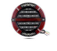 Feux Arrières Auto Feu Arrière À LED Rond Avec Clignotant Séquentiel Feu Stop Feu Freinage DRL Pour Camion Remorque Fourgonnette Camion Camping-car Bus 4x4 Pick-up Cache Feu Arrière(1Piece)