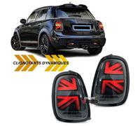 FEUX ARRIERES NOIRS LED SEQUENTIELS UNION JACK MINI COOPER F55 F56 F57 (05637)