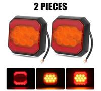 Feux Arrières pour Remorque Fret Fourgonnette Camping-Car Clignotant Jaune Kits Feux Arrière Camion Feu Gabarit Arrière LED Feu Freinage Feu Arrière Feu Arrière Remorque(2pcs Red Yellow)