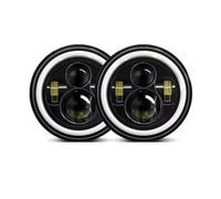 Feux Avant 2 Pièces Universel 7 Pouces LED Voiture Moto Phare DRL H4 Phare 7 "Phare pour VW pour Coccinelle Classique pour Santana PS10 2004 Phare Avant(2 Piece)