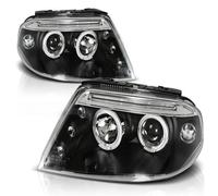 Feux Avant Angel Eyes Tuning Tec Pour VW Passat 3BG Année 00-05 Noir