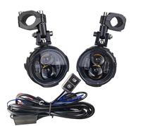 Feux Avant Moto Phare Antibrouillard LED 100 W pour Moto, Éclairage Auxiliaire De Conduite, Projecteur, Double Couleur, Clignotant Phare Avant Moto