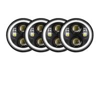 Feux Avant Pour BMW Pour M3 Pour M5 Pour M6 2500 2800 733i 735i Phare LED Angel Eyes Halo Ring Eye DRL 5,75 Pouces Principal Phare(Black with halo)