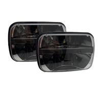 Feux Avant Pour Ford Pour F-550 Pour F-450 Pour F-350 Pour F-250 Phare LED Carré Voiture 5x7 7x6 Clignotant DRL Feux Croisement Et De Route Principal Phare(2*Black A)
