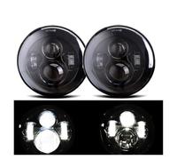Feux Avant pour Lada 4x4 pour Urban pour Niva 7 ''LED Phare DRL 45w 4x4 7 Pouces Phares Halo Ronds 7" Phare LED avec/Pas De Clignotant Ambre Phare Avant(2 Piece Black)