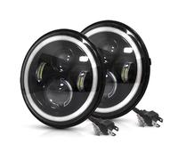Feux Avants Auto Phare LED 7 Pouces pour Land pour Rover 90/110 pour Defender pour Range pour County 90 12 V 24 V Phare Voiture DRL H4 Hi-Lo avec Halo Angel Eyes Phares Voiture