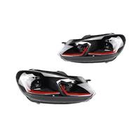 Feux Avants Auto pour VW pour Golf 6 Phare 2009-2012 pour Golf 6R Phare LED Assemblage DRL Diurne Clignotant Accessoires Auto Projecteur Principal(Halogen Red)