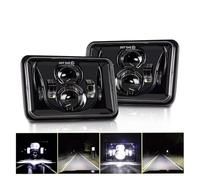 Feux Avants pour Jeep pour Wrangler YJ pour Cherokee XJ 4x6 Pouces Phare LED Hi-Lo Faisceau Scellé Noir Lampe De Travail À Faisceau Haut/Bas Voiture Phare Avant(2 Piece)