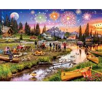 Feux D'artifice À La Montagne - Puzzle 1000 Pièces