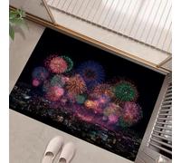 Feux d'artifice Colorés Paillasson D'Entrée Intérieur 50 X 80 Cm, Vue Nocturne Ville Tapis Entree Interieur Lavable - Antidérapant - Lavable, pour L'Entrée, La Porte D'Entrée, Le Couloir Mehrfarbig