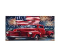 Feux d'artifice Drapeau USA Voiture Fluorescent Couverture de Lumière pour | Décoration de plafond magnétique pour salle de ureau, maison, 1,2 x 0,6 m