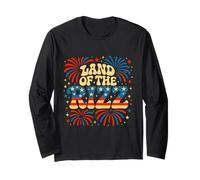 Feux d'artifice « Land of the Rizz Vintage USA Groovy » du 4 juillet Manche Longue