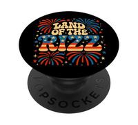 Feux d'artifice « Land of the Rizz Vintage USA Groovy » du 4 juillet PopSockets PopGrip Adhésif