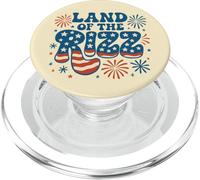 Feux d'artifice « Land of the Rizz Vintage USA Groovy » du 4 juillet PopSockets PopGrip pour MagSafe