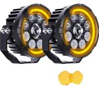 Feux de brouillard de moto, lumières supplémentaires de LED, faisceau de 6000K 3500K, haut bas jaune DRL
