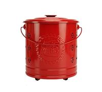 Feux de camp à brûler avec brûleur à papier intérieur en acier inoxydable pour feuilles tombées, déchets de bois, feux de camp (rouge, 31 cm/12 pouces)