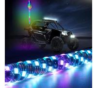 Feux De Croisement À LED 2/3/4 Pieds, Télécommande RVB, Spirale Lumineuse avec Feu De Freinage, Clignotant, Antenne LED, for SUV, ATV, UTV, RZR, Camions(3ft)