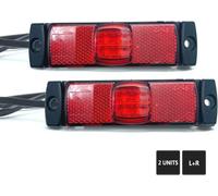 Feux de Gabarit Led | 2 PCs Feu d’Encombrement Rouge | 12V/24V = 0,03A/0,03A | Feu Étanche | Feux Led Voiture Exterieur