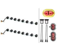 Hella Kit feux diurnes Ledayflex 2Pt 010 458-761 – 12/24V, rond encastré, voyant limpide, câble 120mm – Jeu