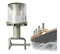 Feux de Navigation pour Bateau étanches IP65, Balise de sécurité pour Bateau à énergie Solaire (lumière Longue + Clignotante), Rouge/Vert/Blanc, Blanc