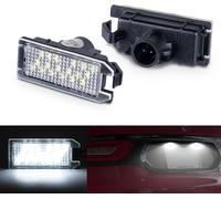 Feux De Plaque D'immatriculation, 2 Pièces, Lampe De Plaque D'immatriculation De Voiture, 2835 Leds Smd Avec Canbus Xenon Cool White Pour Fi-At 500/Dod-Ge Viper/Ma-Serati Levante (Noir)