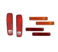 Feux de Position Kit Coques Couvercle Feu Arrière Sans Douille D'ampoule Pour Ford Camion Econoline Van Pour Bronco Position Latéral Avant Et Feu d'encombrement(Amber Red Lens)