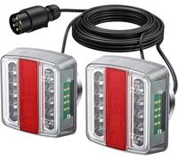 Feux de Remorque Feux Arrière à 18 LED avec 7 Broches et 7,5 m de Câble Aimants de Montage pour Remorque 12 V Marque E Pour Remorque Camion Fourgon Caravane