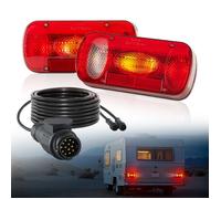 VEVOR Feux de Remorque Ovales 2PCs 12 V, Feux Arrière/Stop/Clignotant/ de Plaque d'Immatriculation/de Recul/Antibrouillard, Kit d'Éclairage de Remorque Étanche avec Faisceau de Câbles, Camping-car