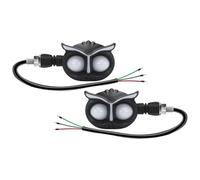 Feux de signalisation de Moto Clignotants 12 V DRL Moto Éclairage RVB Style Hibou Clignotant Dynamique Phare Auxiliaire(Black Sell)