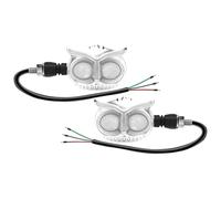 Feux de signalisation de Moto Clignotants 12 V DRL Moto Éclairage RVB Style Hibou Clignotant Dynamique Phare Auxiliaire(White Shell)