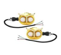 Feux de signalisation de Moto Clignotants 12 V DRL Moto Éclairage RVB Style Hibou Clignotant Dynamique Phare Auxiliaire(Amber Shell)