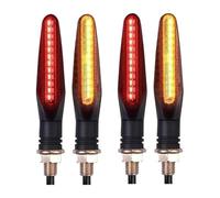 Feux de signalisation de Moto pour CB650R pour CBR650R pour CB500X Clignotants Moto Lot De 2 4 Pièces 12 X 335 SMD Indicateur Courant d'eau Flexible(4Pcs Red Yellow)