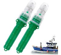 Feux de signalisation électroniques Marins, 2 pièces, Feux de Secours à LED étanches, bouées de Bateau, Filets de pêche, Feux de positionnement de Sauvetage(Green)